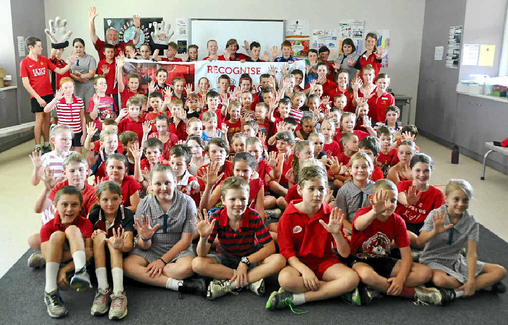 STAYING SAFE: St Patrick’s Allora students heed the message during Bruce and Denise Morcombe’s visit to the school. STAYING SAFE: St Patrick’s Allora students heed the message during Bruce and Denise Morcombe’s visit to the school.